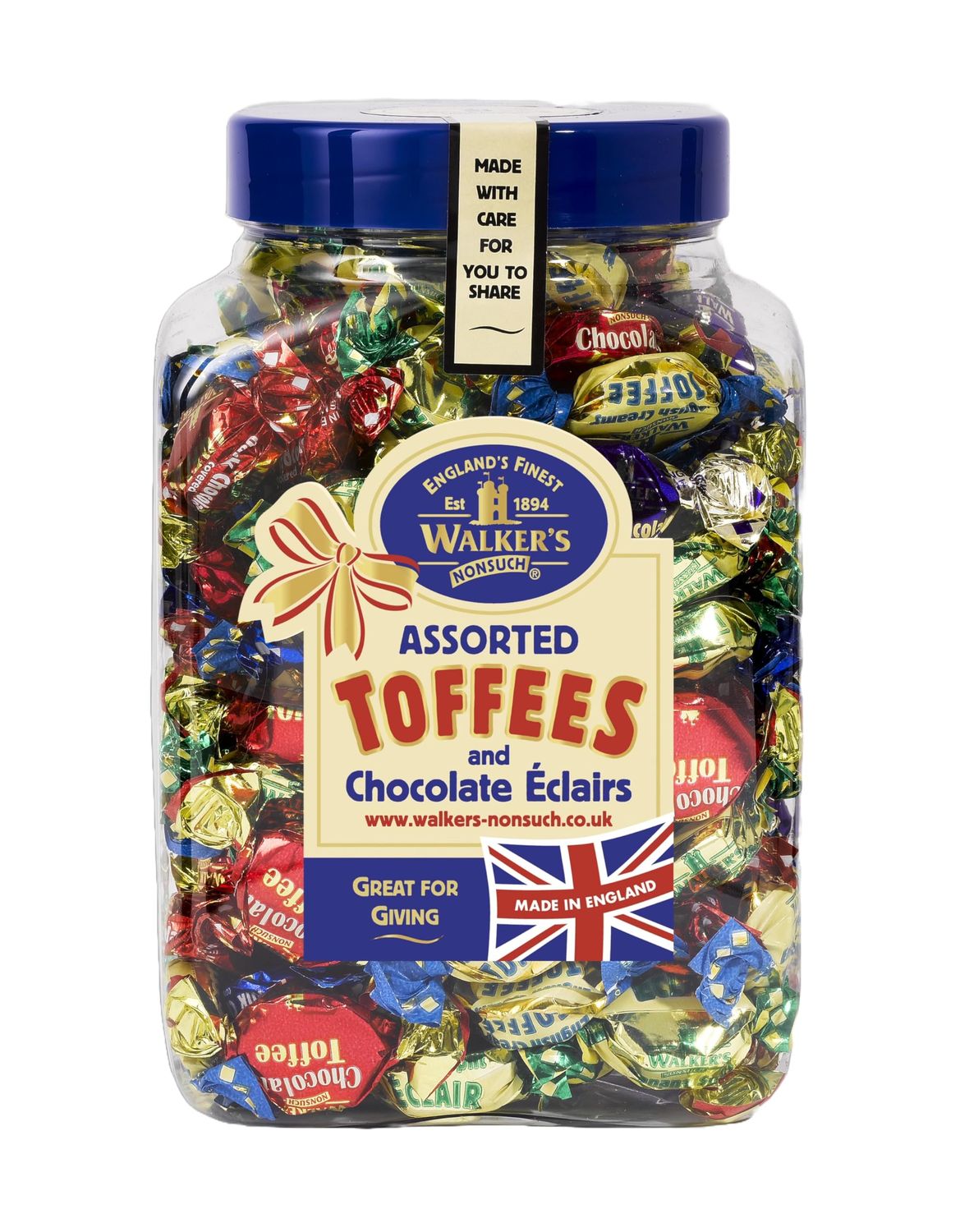 Walkers&#39; Nonsuch Assorted Toffees Chocolate clairs Contains English Creamy, Milk Dark Chocolate Covered, Banana Split Milk Toffees Traditional British Candy 44.09 Oz (1.25kg)