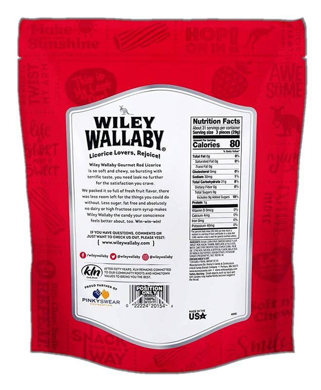 Wiley Wallaby Classic Red Licorice, 32 Ounce Resealable Bag