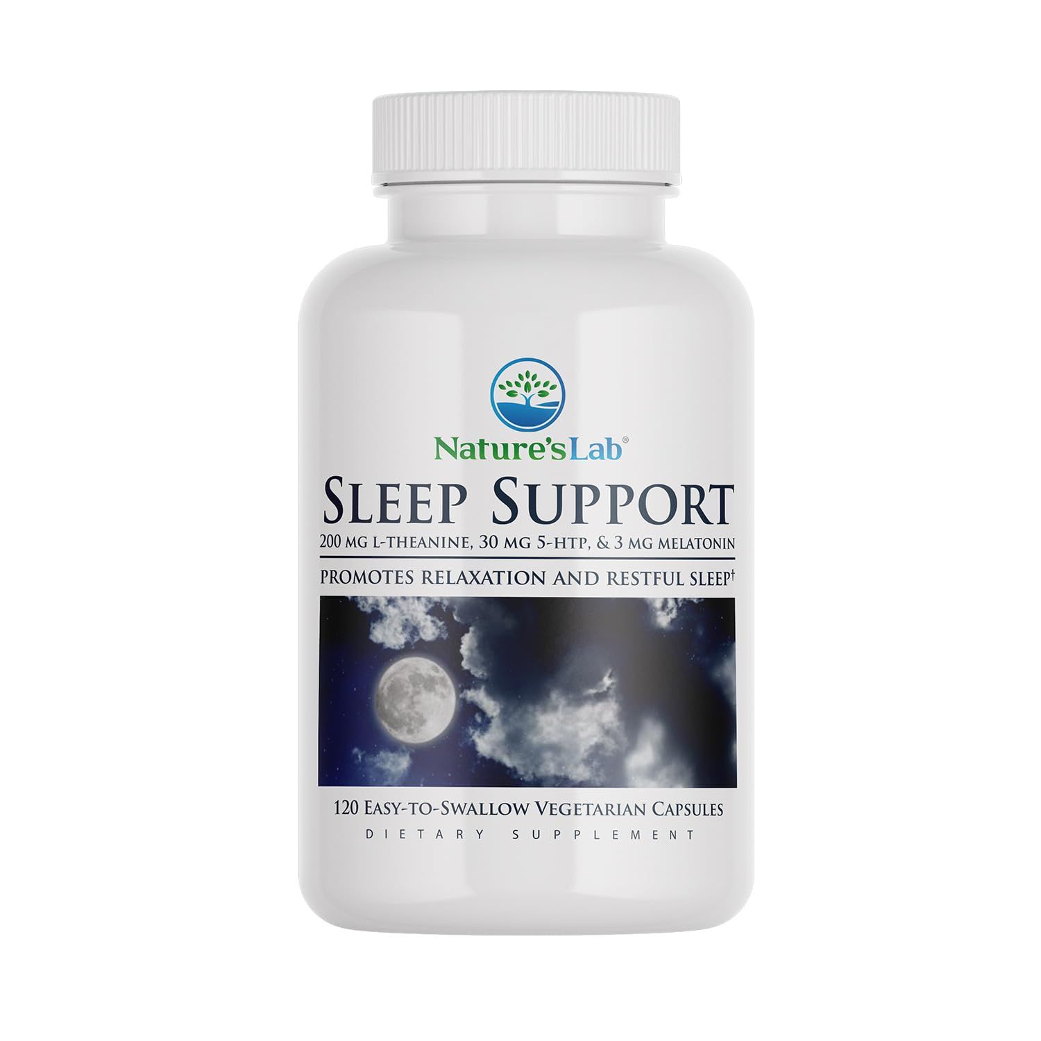 Nature&#39;s Lab Sleep Support Dietary Supplement - Contains L-Theanine, 5-HTP Melatonin - 120 Capsules (120 Day Supply)
