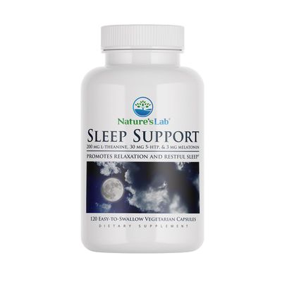 Nature&#39;s Lab Sleep Support Dietary Supplement - Contains L-Theanine, 5-HTP Melatonin - 120 Capsules (120 Day Supply)