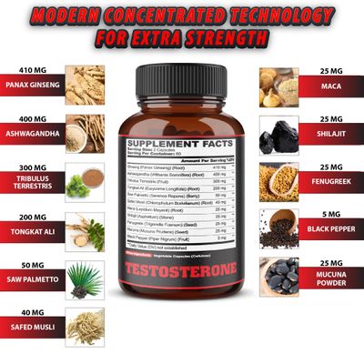 agobi 11in1 Testosterone Supplement - 120 Capsules for 2 Month