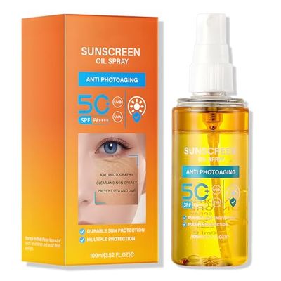 DAMUSI Sunscreen Oil Body Sunscreen Spray Spf 50 Glow Sunscreen Mist Hydration Lightweight Spf Body Oil,Broad Spectrum UVBUVA Protection