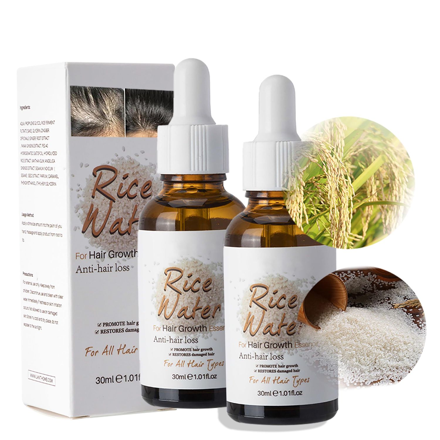 Rice Water for Hair Growth, Rice Water Shampoo and Conditioner, Fermented Rice Water Is Rich In Vitamins B1 and B2, Rice Water Shampoo and Conditioner, Nourishing, Smooth Hair