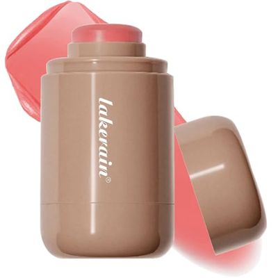 Cream Blush stick, Natural-Looking Matte Finish Makeup Blush stick, Hydrating Long Lasting Lightweight Blendable Blush for cheeks (3 Bright Coral, 1 PC)