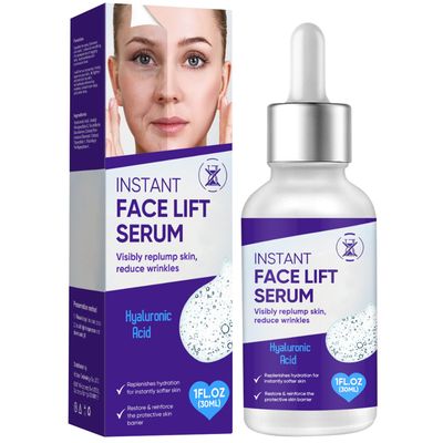 Instant Face Lift Serum, Temporary Skin Tightening Cream Smooth Fine Lines and Wrinkle, Visibly Firming Loose Sagging Skin for Face and Neck