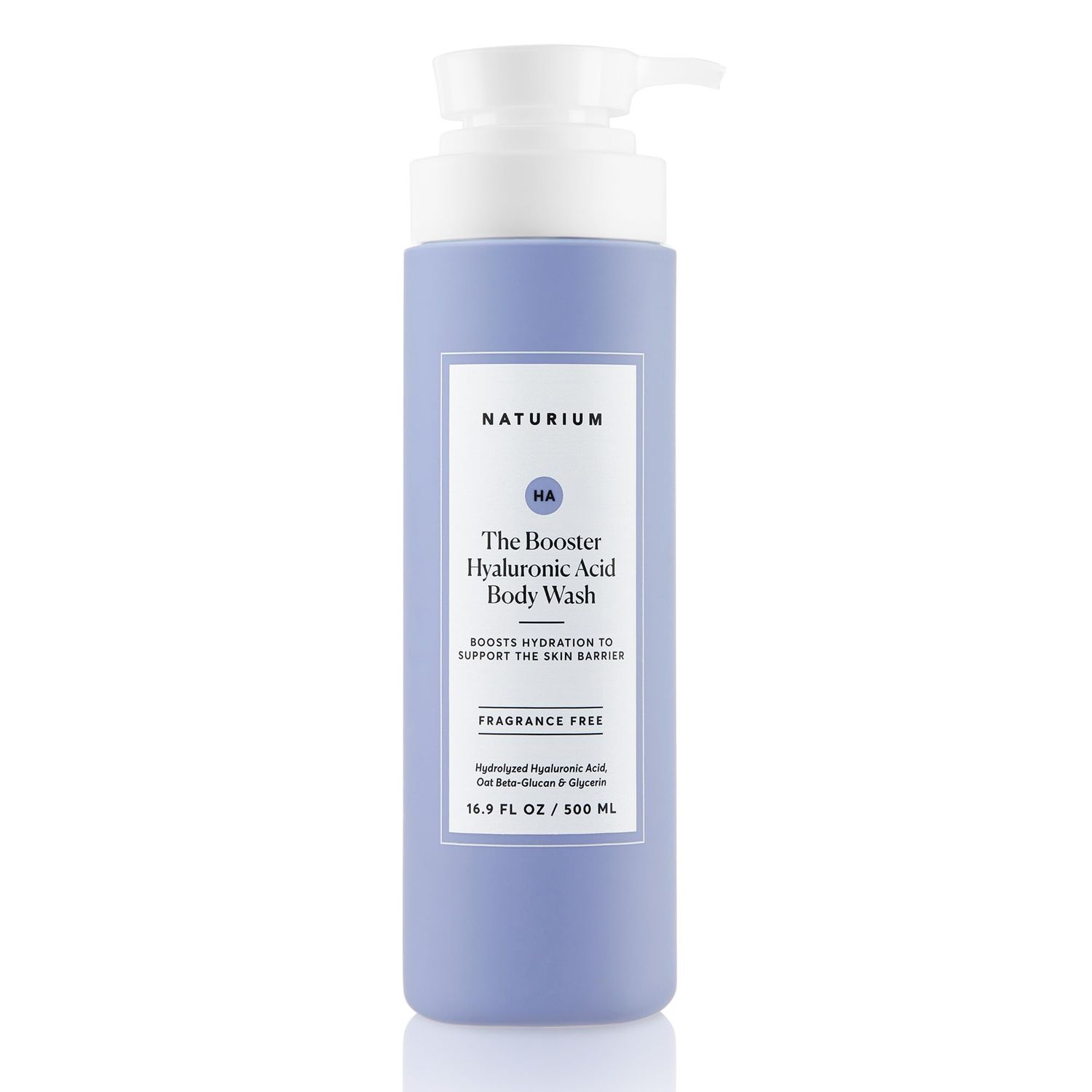 Naturium The Booster Hyaluronic Acid Body Wash, Hydrating Moisturizing plus Minimizes Dryness, with Glycerin Vitamin B5, 16.9 oz