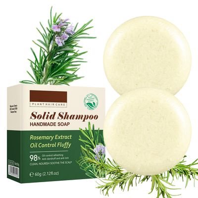 Hotiary Rosemary Oil Shampoo Bar for Hair Growth Strengthening pH Balance Deep Cleansing for Hair Scalp, Hair Loss Treatment Organic Rosemary Shampoo Bar (2.1 Ounce (Pack of 2))