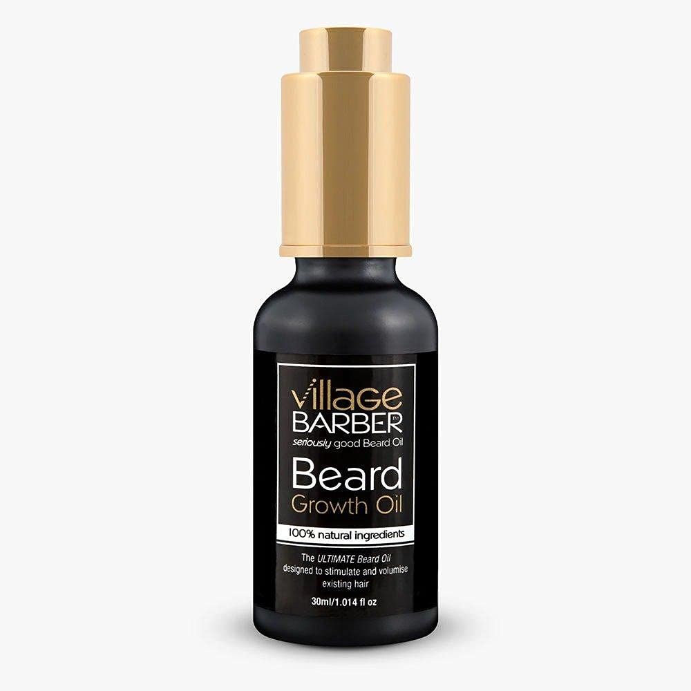 Village Barber Beard Growth Oil 30 ml 1.014 fl oz 100 Natural Ingredients Stimulates Hair Follicles Promotes Growth