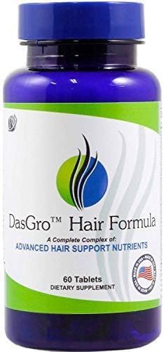 DasGro Hair Growth Formula, Natural DHT Blocker, Stops Hair Loss, Thinning, Balding, Promotes Hair Regrowth in Men Women, 30 Day Supply
