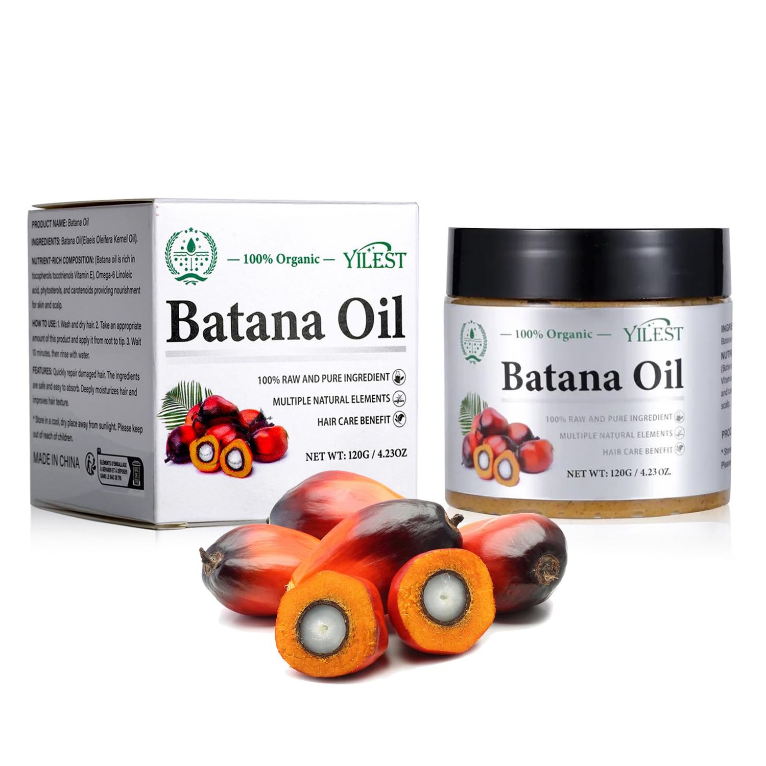 LFuTPm Batana Oil for Hair Growth - 100 Organic and Raw Natural Pure, Improve Hair Texture Repair Damaged Hair for Men Women, 4.23 Fl Oz