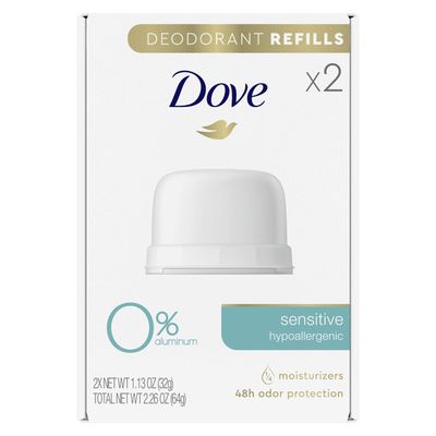 Dove Deodorant Refills Refill Kit 0 Aluminum Sensitive Aluminum Free Deodorant, 1.13 oz