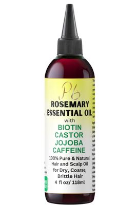 Rosemary Hair Oil - Hair Scalp Oil with Castor, Jojoba, and Biotin - Nourishing Hair Serum for Dry Hair - 4 fl oz