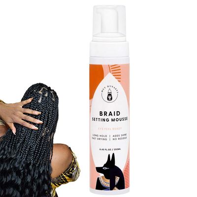 Mut Dynasty Moose Hair Setting Lotion Foam for Box Braids and Long-Lasting Hold - Professional Braiding Sealer Mousse for Black Women, 8.4oz250ml