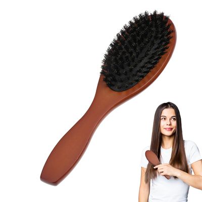 Hair Brush, Boar Bristle Paddle Hairbrush for Women Men Kids, Dry and Wet, Reducing Frizzy Tangle, Gently Enhances Shine and Makes Hair Smooth