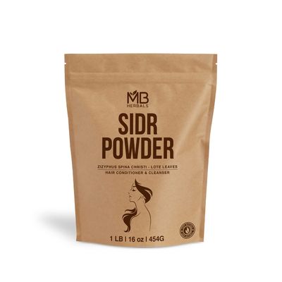 MB Herbals Sidr Powder 16 oz 1 lb (454 Gram) WildCrafted Seder Lote Leaves Ziziphus spina christi Natural Hair Conditioner Cleanser Sidr 99.5, Neem 0.5