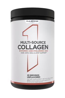 Rule 1 Multi-Source Collagen Powder - Bovine, Chicken, Fish Eggshell Collagen Sources Hyaluronic Acid Vitamin C for Hair, Skin, Nail Support (25 Servings, Unflavored)