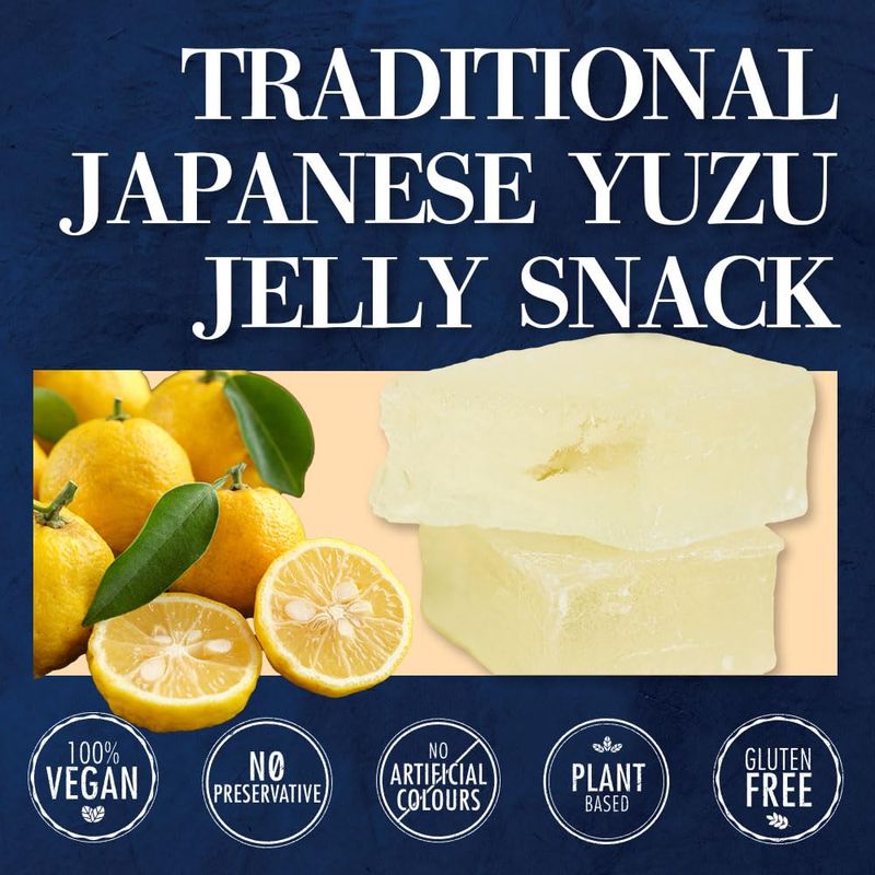 Yuzu Mochi Candy, texture like rice cake, yuzu jelly,Japanese Sweets with Aromatic Flavor,Vegan,soft candy,100 vegetable raw materials,10.58oz (300g)