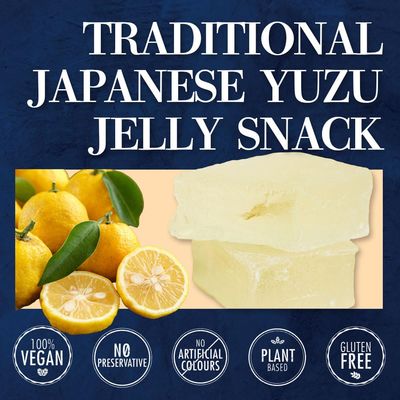 Yuzu Mochi Candy, texture like rice cake, yuzu jelly,Japanese Sweets with Aromatic Flavor,Vegan,soft candy,100 vegetable raw materials,10.58oz (300g)