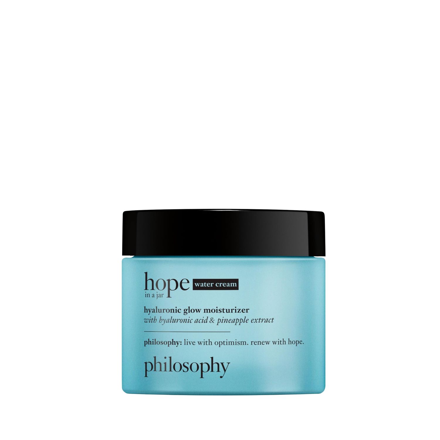 philosophy hope in a jar glow water cream face moisturizer - with hyaluronic acid pineapple extract provides 72-hour hydration primes skin for makeup 2 fl oz