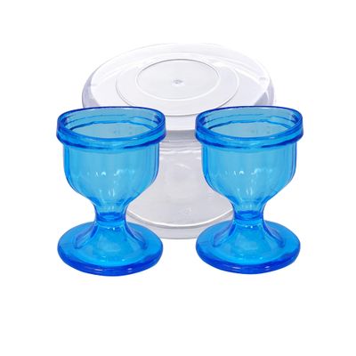 AYUSHYA HEALTH BlueCOLOR Eye Wash Cups with Storage Container- Eye Cups for Eye wash Shaped Rim for Eye Rinse, Cleansing, Remove Dust, Makeup Irritants- Eye wash kit Set of 2 Eye Cup