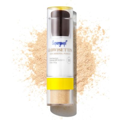 Supergoop! (Glow) setting 100 Mineral Powder, Translucent - 0.13 oz - Broad Spectrum SPF 35 PA Sunscreen Makeup Setting Powder