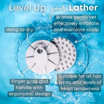 LiquiLinks Scalp Exfoliator - Spa Accessory for Hair Washing, Scalp Stimulation and Promotion of Hair Growth - Essential Beauty Tool for Teen Girls Dove Grey