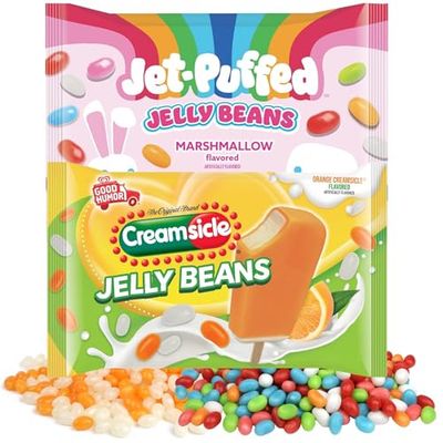 Jet-Puffed and Creamsicle Jelly Beans Variety, Marshmallow and Orange Flavored Candy, Gift Bag Fillers, 10 Ounces Each (Pack of 2)