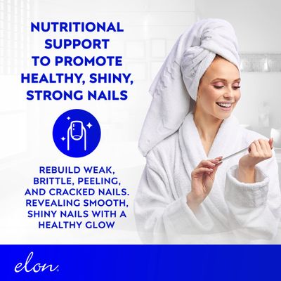 Elon Matrix Plus 3000 Biotin Vitamins for Nail Repair Strengthening and Growth (60 Day Supply)