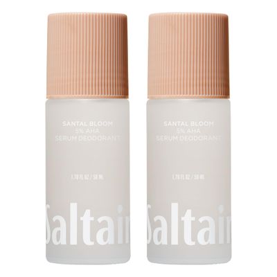 Saltair Serum Deodorant Santal Bloom 2 Pack. 5 AHA Formula. Lactic Acid and Mandelic Acid Deodorant. Aluminum Free Odor Control for Women and Men. Travel Essentials, 2x 1.7oz Roll On