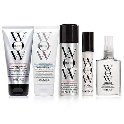 COLOR WOW Best Vacay Hair Ever Travel Kit - Includes Shampoo, Conditioner, Dream Coat, Style on Steroids, and Pop Lock, These key essentials are exactly what you need to fix frizz on the go