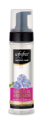 SofnFree Curling Mousse with Flaxseed Oil Rosewater for Natural Curly Hairs, Coils, Waves, Braids - Adds Body, Reduces Frizz, Defines Curls - 6.76 Fl Oz (Pack of 1)