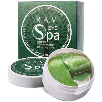 R.A.V Under Eye Patches, Eye Masks, 30 Pairs Collagen Patches for Nourish Firming Repair for Fine Lines, Wrinkles, Dark Circles Bags Eye Treatment, Improve Lines Puffiness for men women (Green Tea)