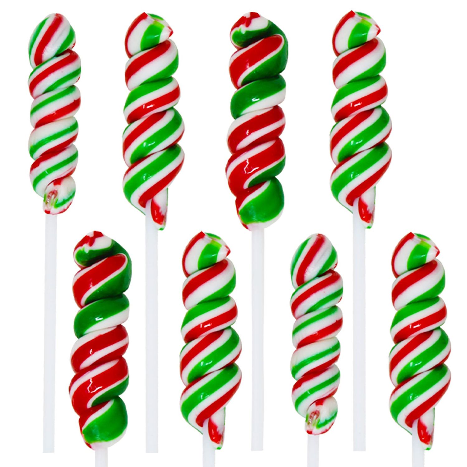 Christmas Twisted Lollipops- Holiday Sucker Candy- Christmas Stocking Candy Stuffers- Spiral Lollipop- Holiday Swirl Pop- 24 Christmas Party Favor pops for Holiday Party, Christmas Party, candy Buffet