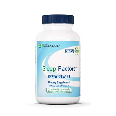 Nutra Biogenesis Sleep Factors - Sleep Aid Supplement for Adults with Melatonin, Magnesium, Valerian Root, GABA L-Theanine, Sleeping Rest Support - 60 Veggie Capsules