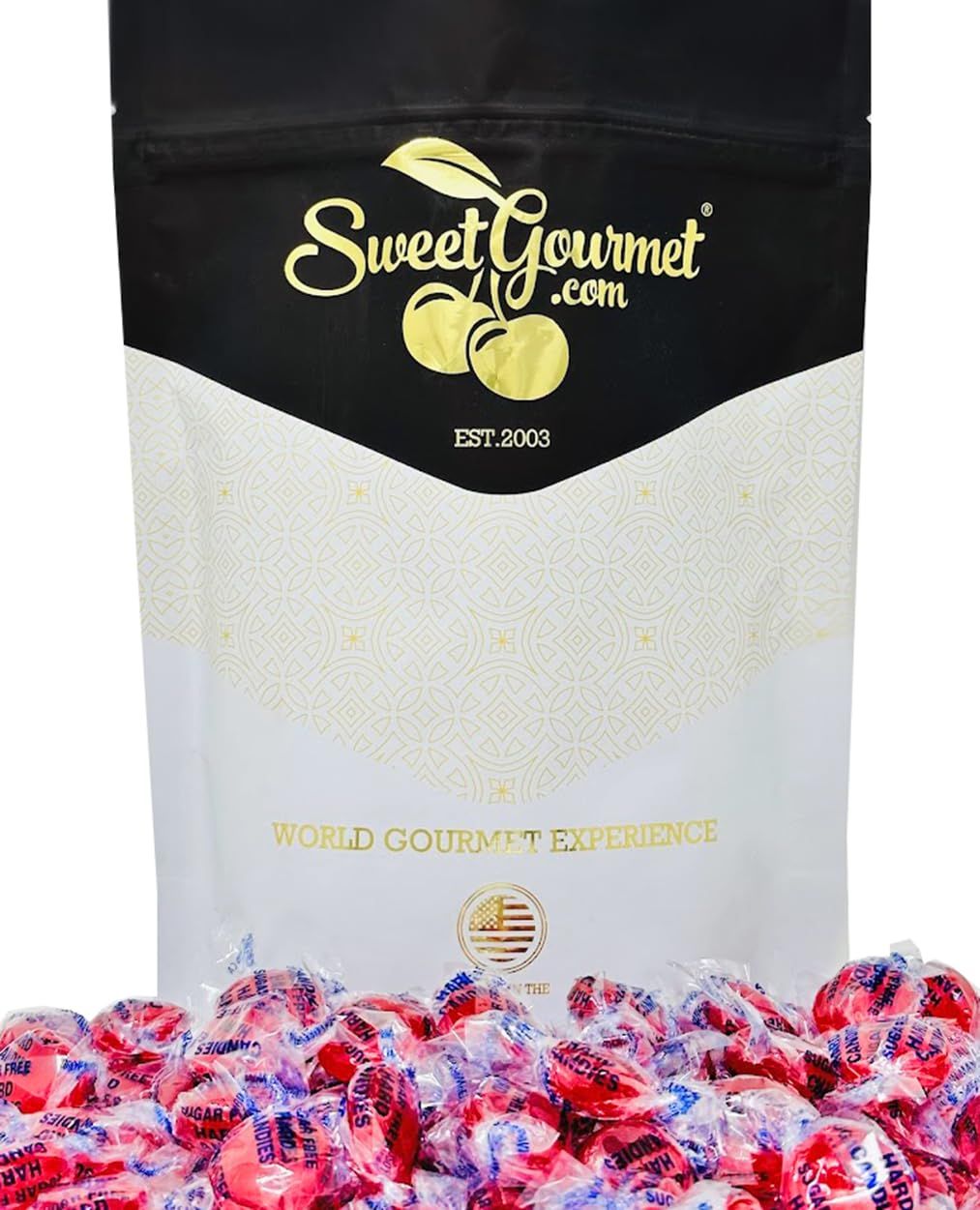 SweetGourmet Sugar-Free Cinnamon Discs Arcor Bulk Hard Candy 1 Pound