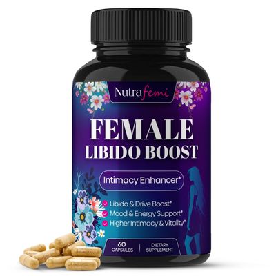 Nutrafemi Fast Acting Highly Effective Libido Booster for Women-Female Libido Booster for Hormonal Balance, Mood Drive - with Maca Root, Ginseng, Tribulus, Gingko Ashwagandha - 60 Capsules