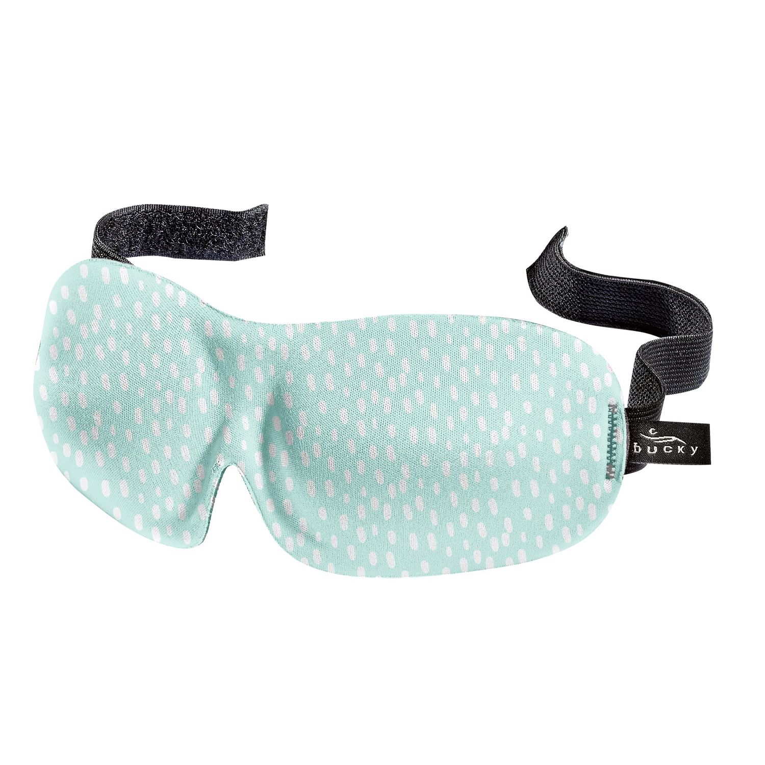 Bucky 40 Blinks No Pressure Printed Eye Mask for Travel Sleep, Teal Dots, One Size