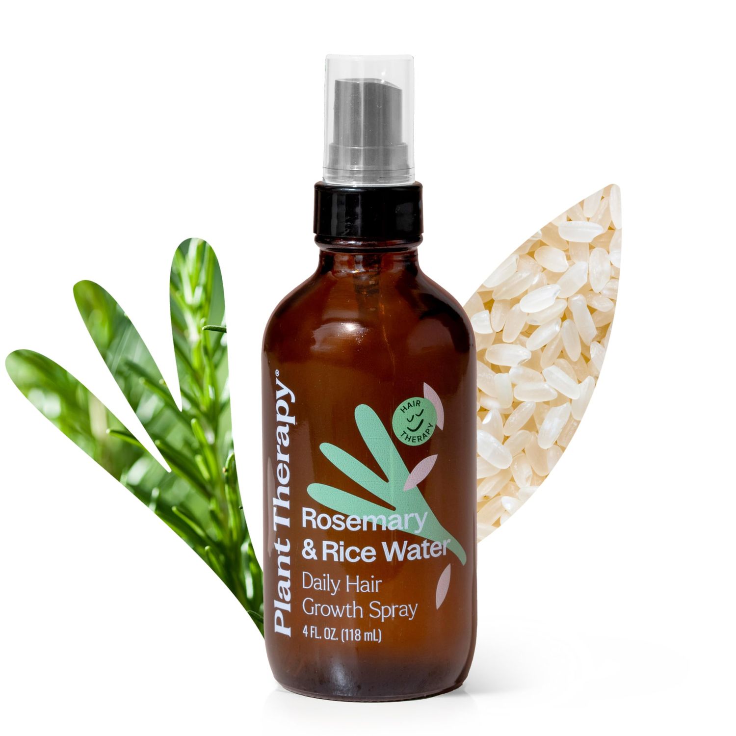 Plant Therapy Rosemary Rice Water Spray 4 oz Daily Hair Growth Spray, Maximizes Natural Hair Growth, Boosts Strength Elasticity, Adds Volume Shine