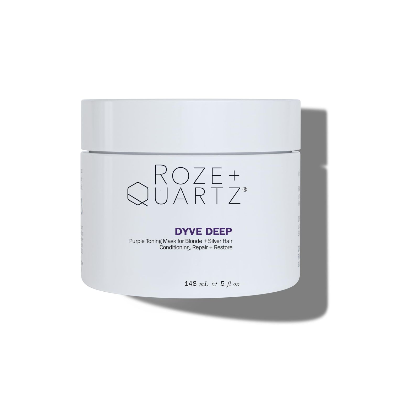 Roze Quartz Dyve Deep Hair Mask Ultra Purple Toning Treatment for Blonde, Silver Highlighted Hair (5oz)