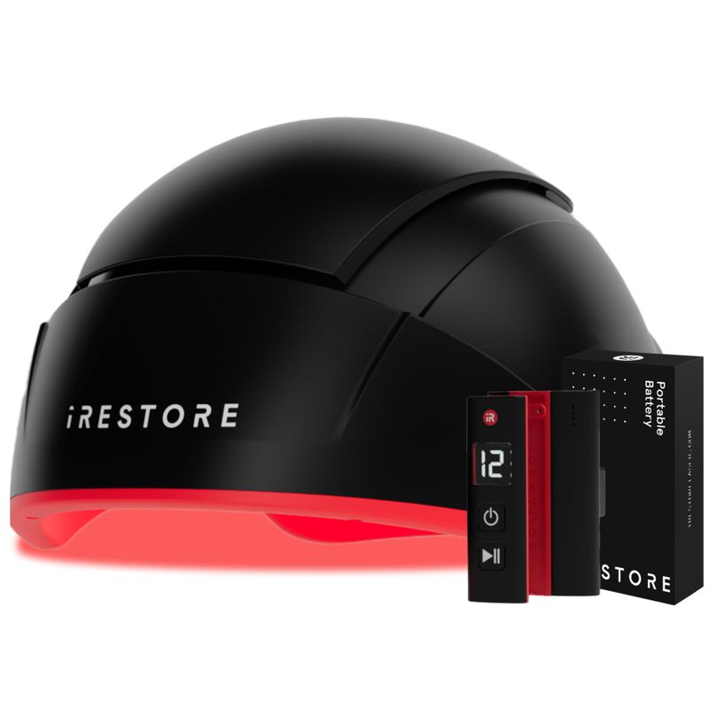 iRestore Elite Rechargeable Battery Pack - Laser Red Light Therapy for Hair Growth - FDA Cleared Hair Loss, Hair Thinning Treatment for Men Women - Hair Regrowth Laser Cap - 500 Lasers LEDs