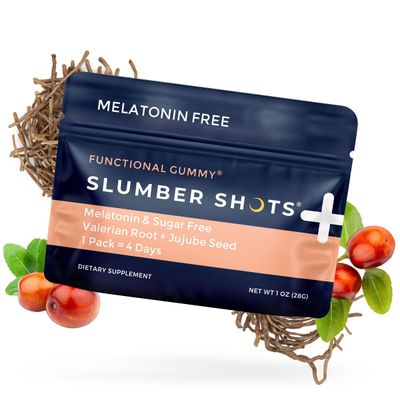 SGC Melatonin-Free Herbal Sleep Supplement - 48 Count - Slumber Shots Sleep Gummies - Sleep Aid - Ease Restlessness - Valerian Root - Jujube Seed