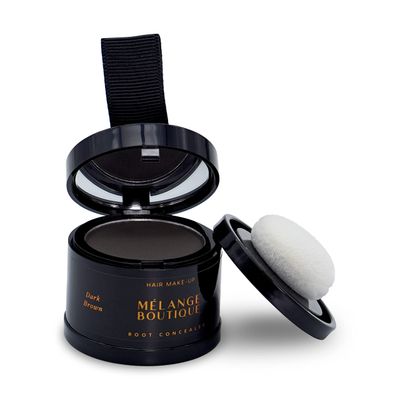 MELANGE BOUTIQUE Hairline Powder Instant Formula (Dark brown) - Root Touchup for Gray Hair, Concealer for Thinning Bald Spots