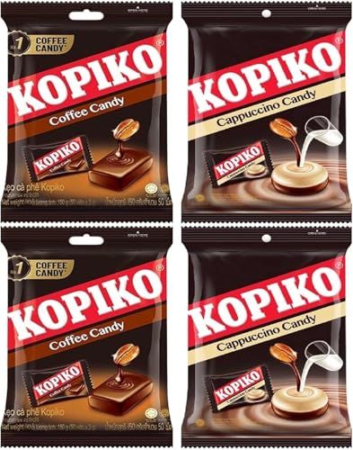 Coffee Candy Hard Boiled Sweets (Pack of 4 Original Coffee (31.5g x 2) Cappuccino (31.5g x 2)