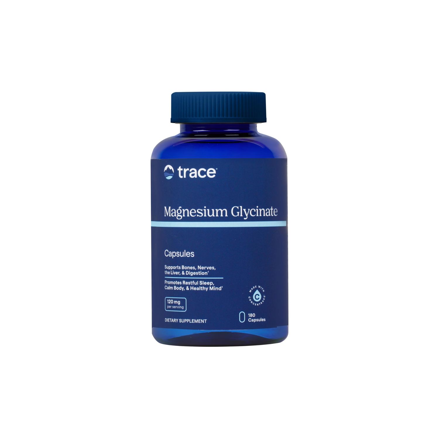 Trace Minerals Magnesium Glycinate 120mg - Bone Strength Muscle Support - Magnesium Supplement to Aid Healthy Sleep Patterns Relaxation - Support Nerve Function - 180 Capsules (180 Servings)