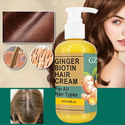 GZE Ginger Biotin Hair Cream Anti-Hair Fall Miracle Cream Natural Ingredients for Faster Growth, Stronger Roots Silkier Hair