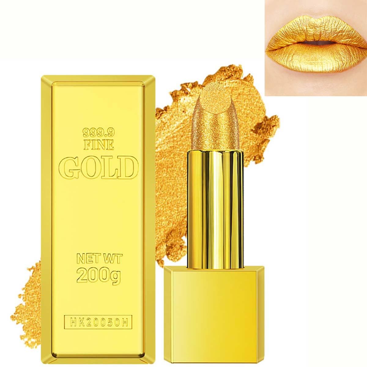 BEUKING Gold Lipstick Velvet Nude Red Pink Lip Tint Non-Smudge High Pigment Not Fade Smooth Long-Lasting Wear Non-Stick Cup Waterproof Matte Lady Lip Gloss for Girl Women Lady Daily Lip Makeup (7)