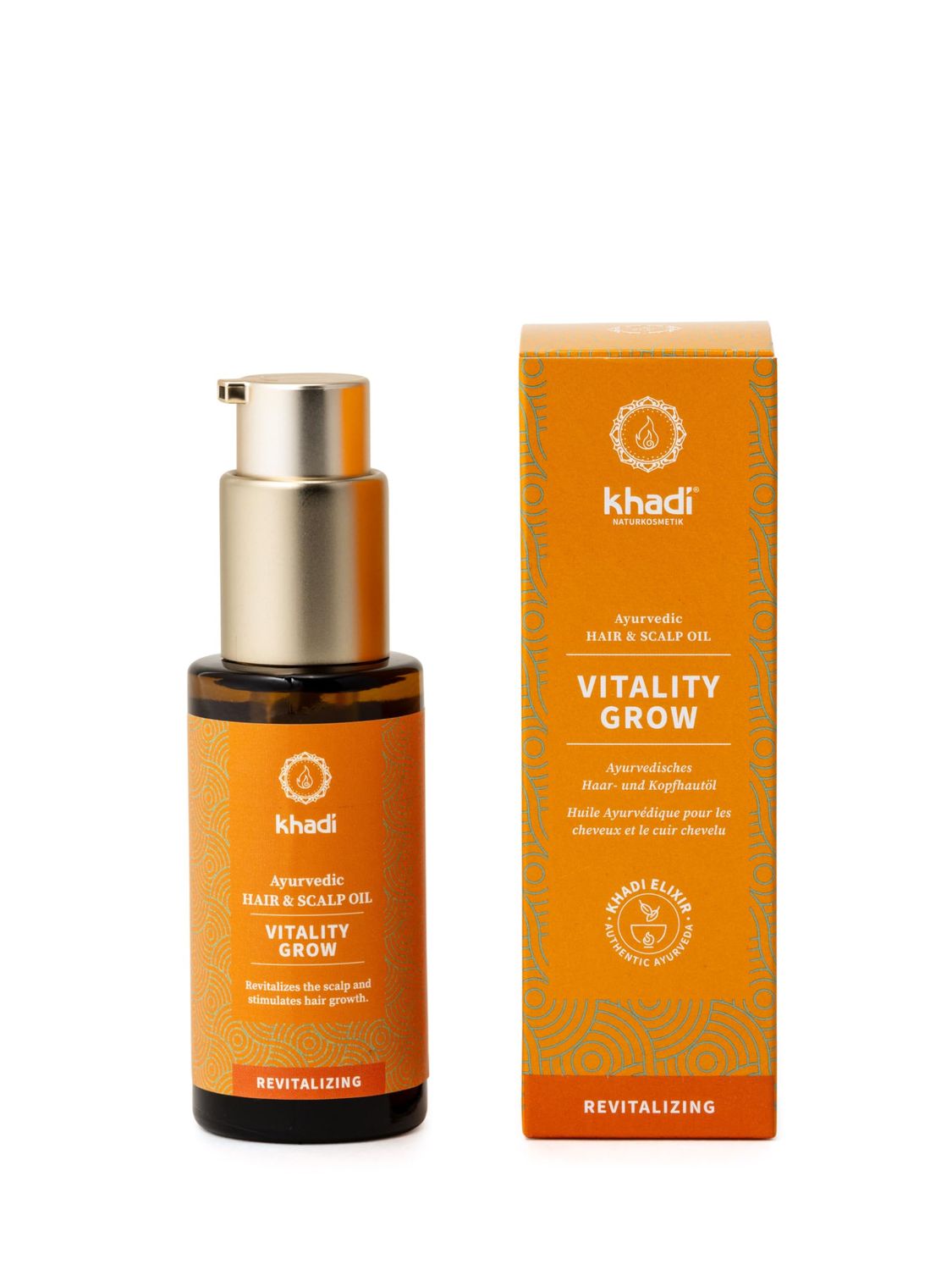 &quot;khadi VITALITY GROW hair oil, 100 natural beauty, herbal vegan, rosemary for more volume growth, against hair loss, silicone-free paraben-free, Ayurvedic hair care organic, 1.69oz&quot;