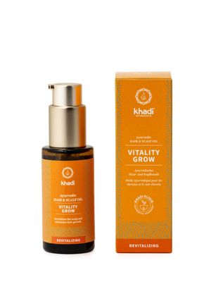 &quot;khadi VITALITY GROW hair oil, 100 natural beauty, herbal vegan, rosemary for more volume growth, against hair loss, silicone-free paraben-free, Ayurvedic hair care organic, 1.69oz&quot;