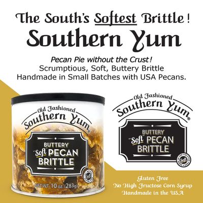 Southern Yum Pecan Brittle, Soft, Buttery Brittle, Gluten Free, Made in Small Batches