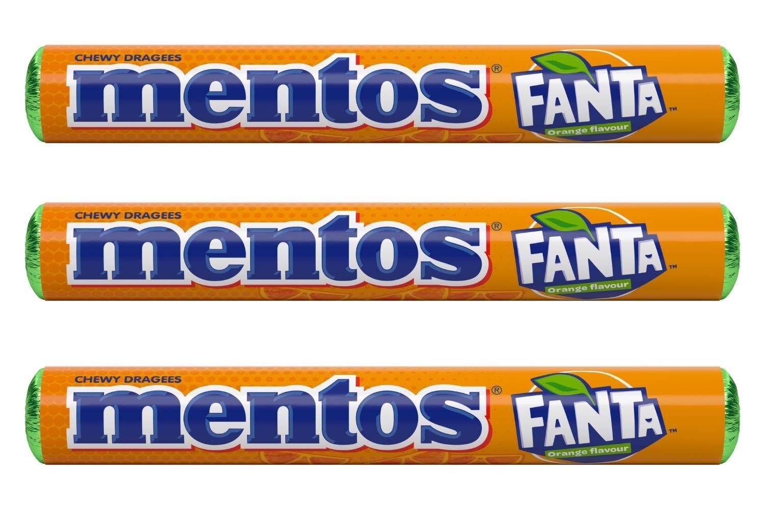 Mentos Fanta Orange Flavored Candy 3 x 37.5g